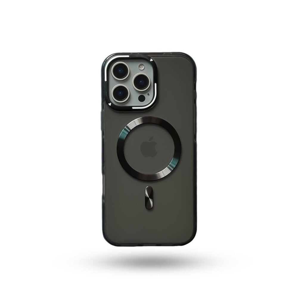 Protectums Clear MagSafe iPhone Case – Shockproof Transparent Matte Black Frame
