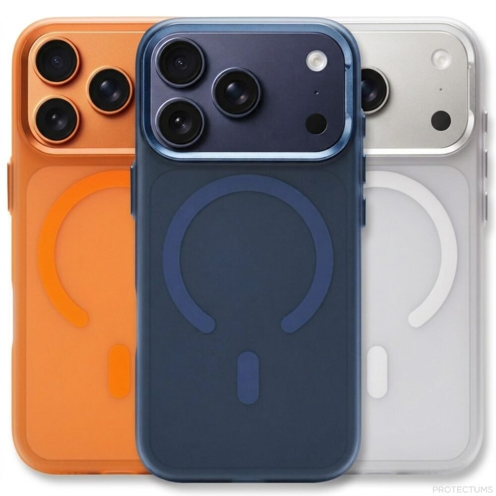 Protective Frosted MagSafe iPhone Case with Metallic Camera Protection Frame